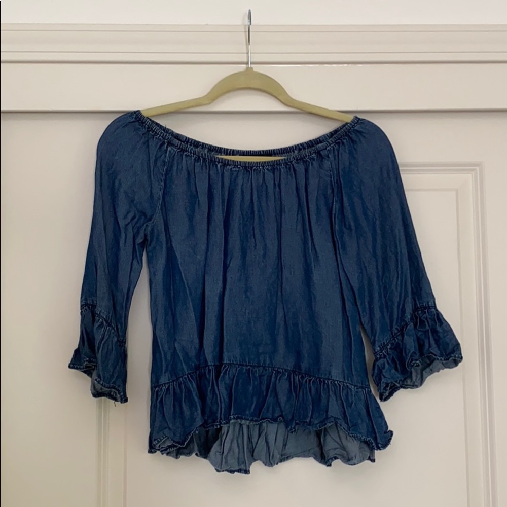 Denim off the shoulder top